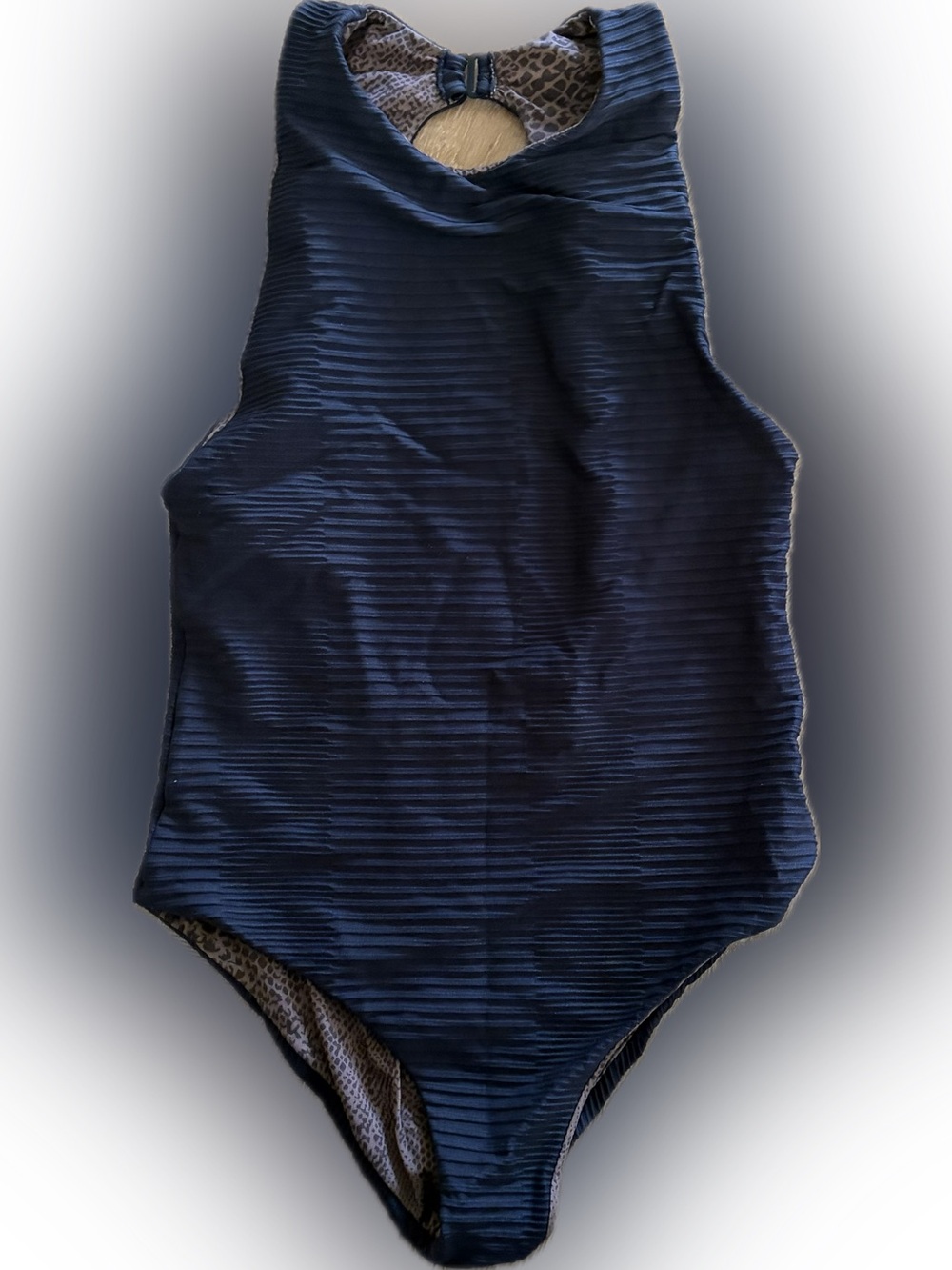 acacia swimwear Black Ribbed High-Neck One-Piece